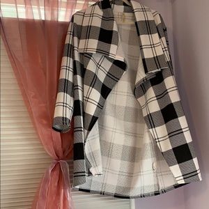 Checkered print cardigan